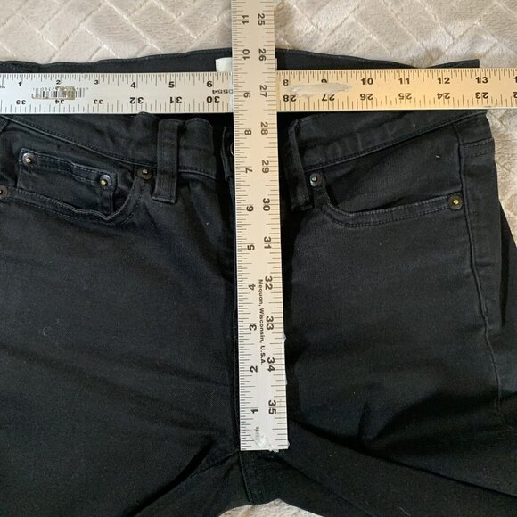 J Crew Womens 26 Denim Jeans Black Skinny Toothpick Stretch Low Rise Goth Grunge - Picture 7 of 11
